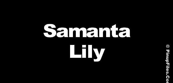  samanta lily-pinupfile-boob-lap-dance-blue-stretch